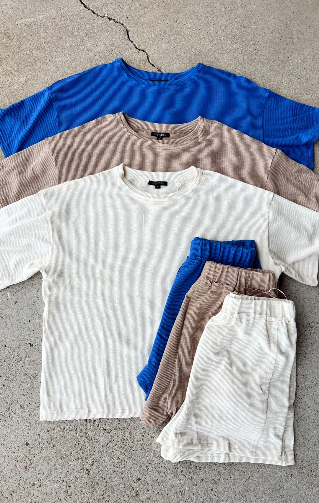 Textured Knit Top & Shorts Set