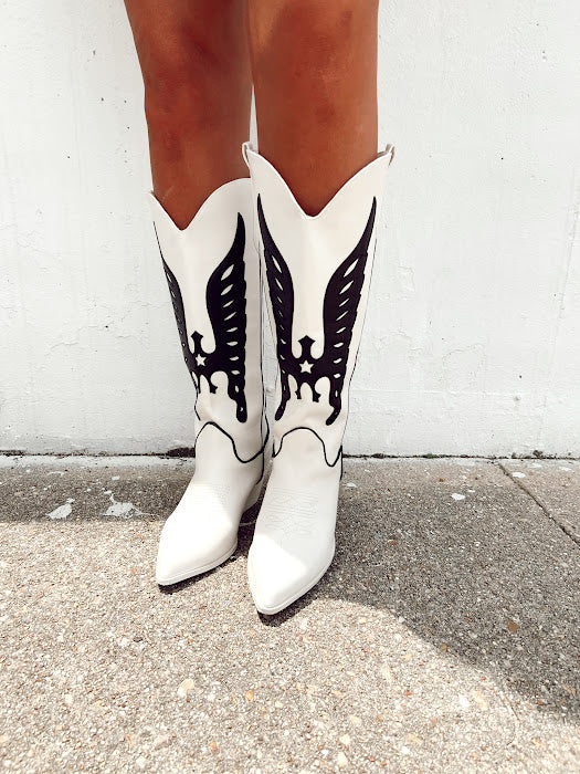 Ivory/Black Zeke Cowgirl Boots by Billini