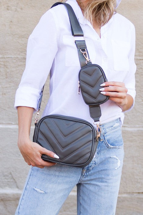Elsie Quilted Crossbody + Coin Purse