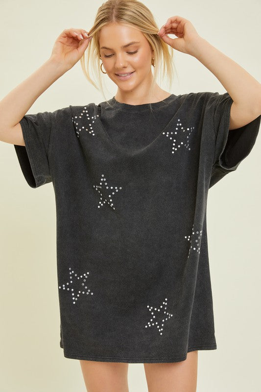Studded Star T-Shirt Dress