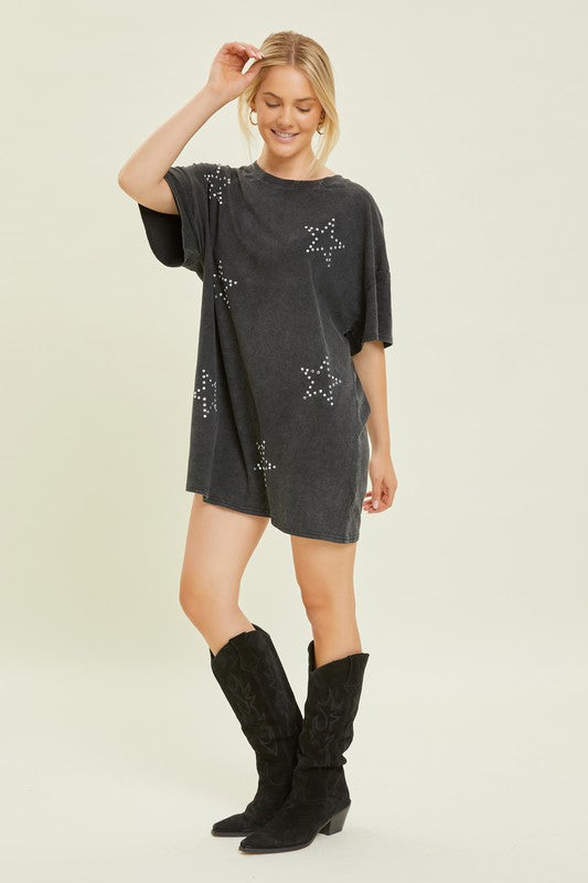 Studded Star T-Shirt Dress