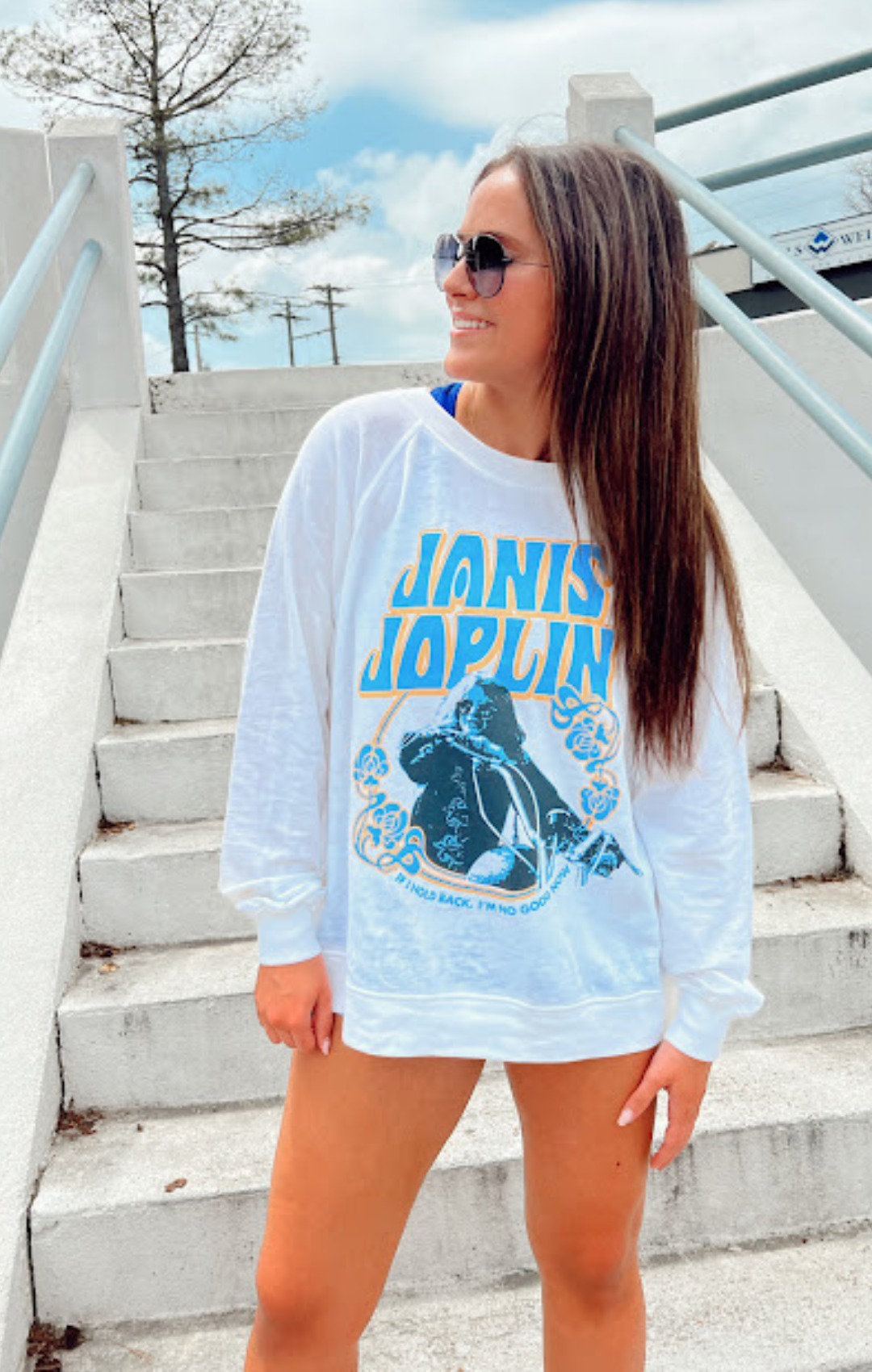 Janis Joplin Burnout Sweatshirt by Recycled Karma