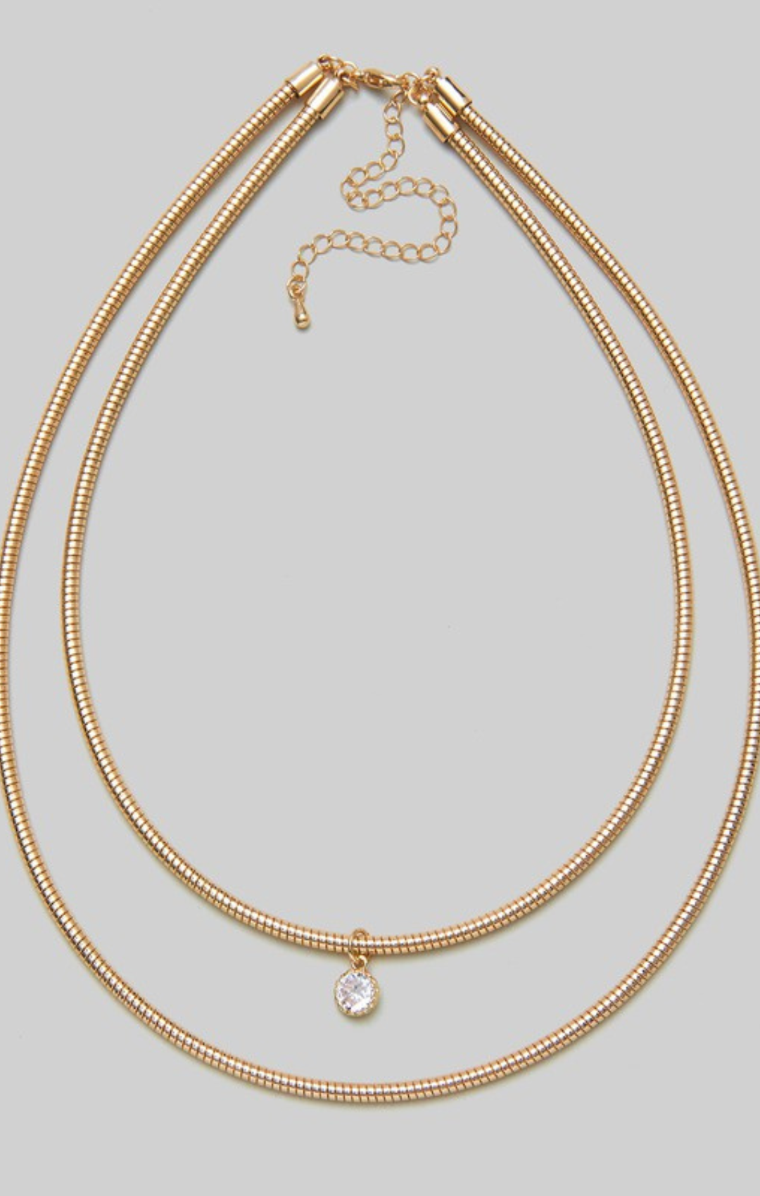 Layered Omega Texture Necklace