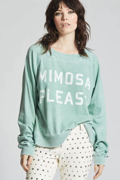 Mimosa Please Sweatshirt by Recycled Karma
