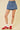 Denim Mid Waist A Line Skort