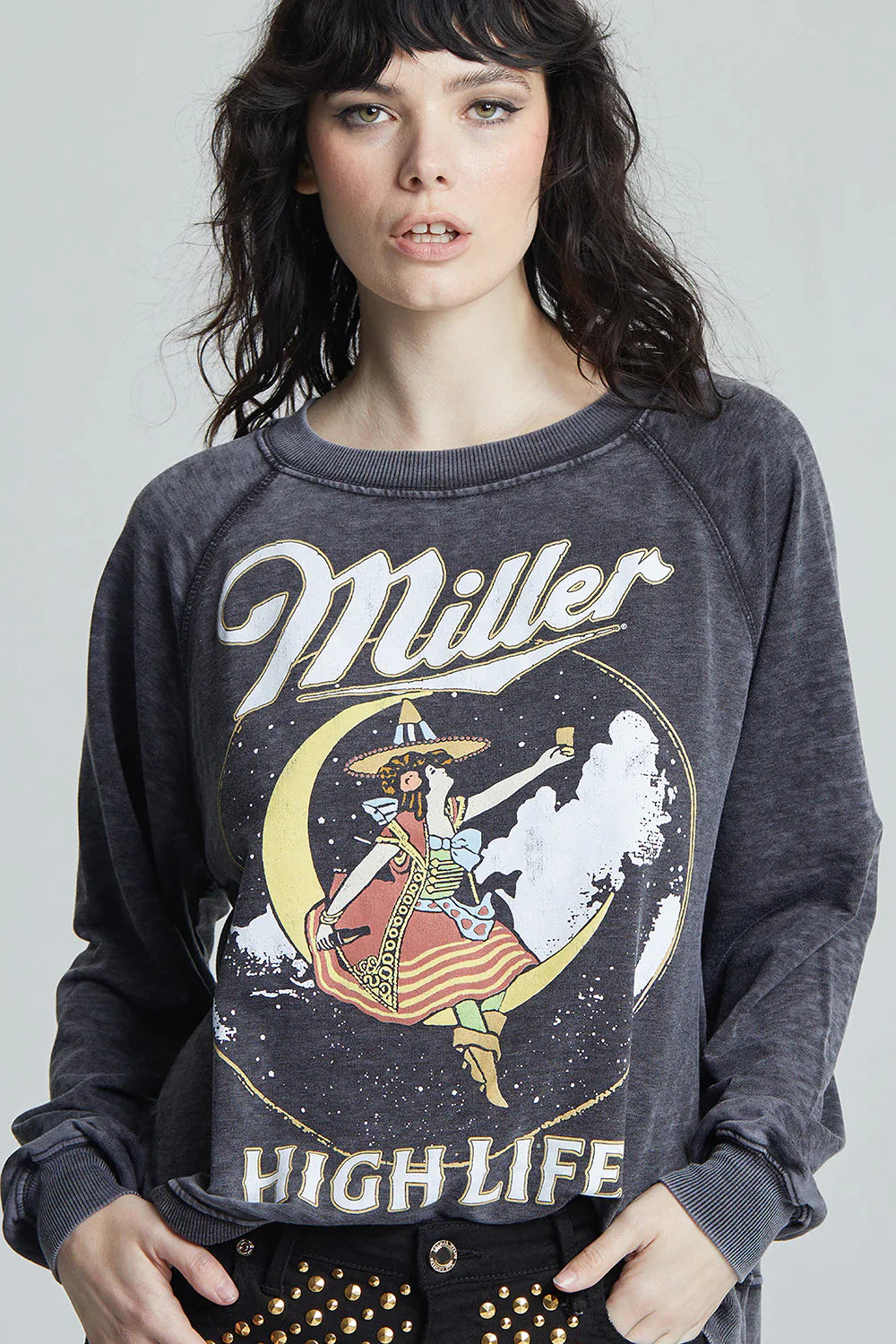 Miller High Life Moon Sweatshirt by Recycled Karma