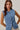 Polka Dot Denim Scallop Top