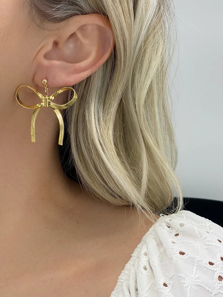 Gifted Bow Statement Earrings