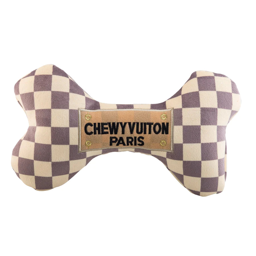Small Checker Chewy Vuiton Bone Toy