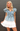 Smocked V-Neck Ruffle Sleeve Denim Top