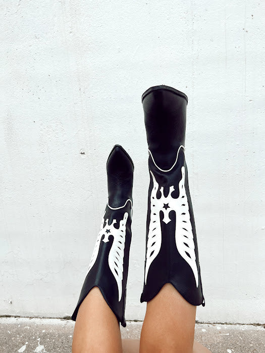 Black/White Zeke Cowgirl Boots
