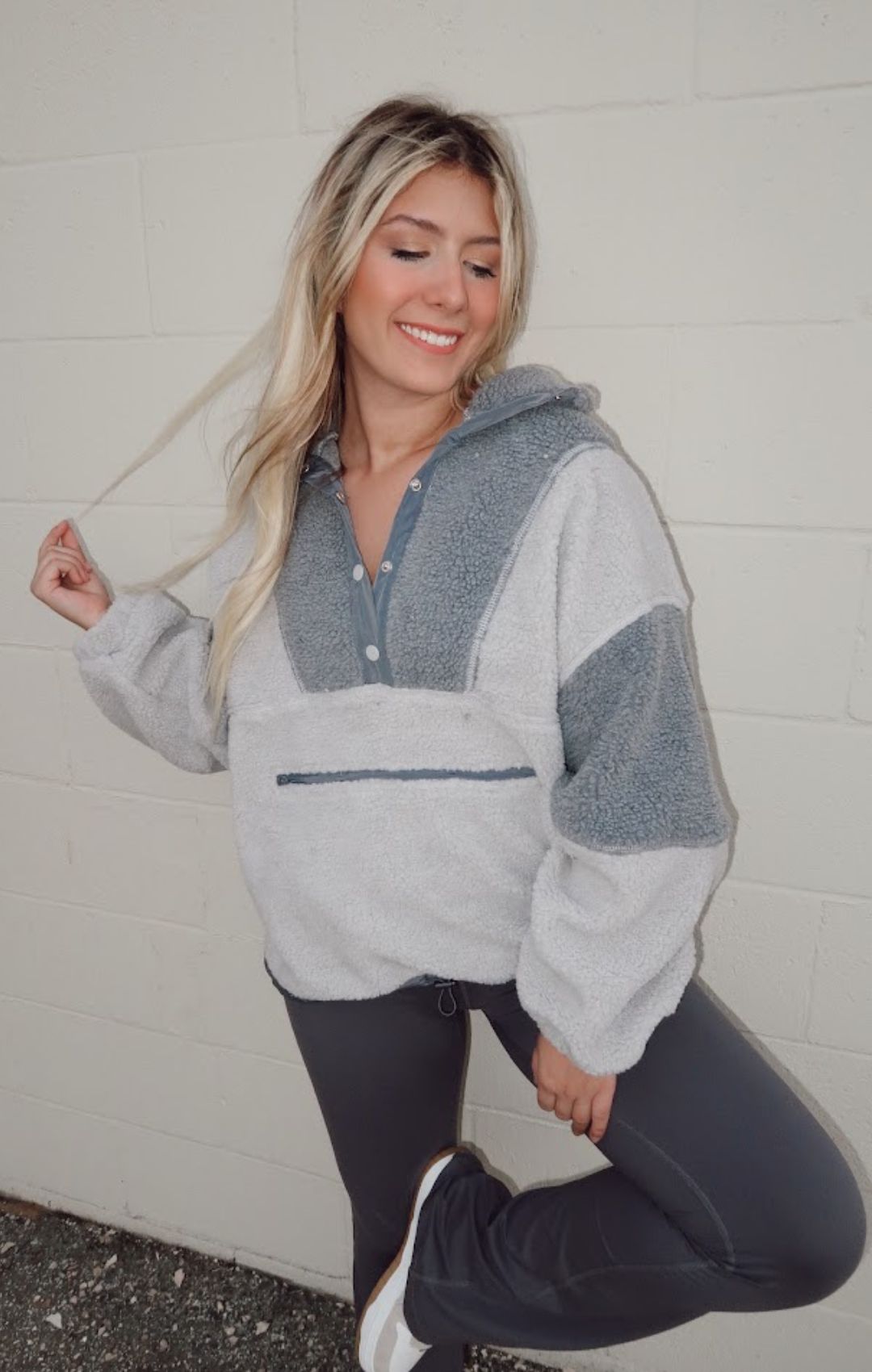 Contrast Sherpa Pullover