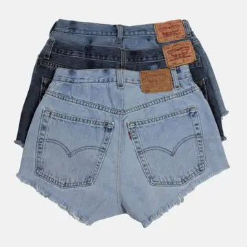 Frayed Upcycled Vintage Denim Shorts