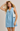 V-Neck Pleated Denim Dress