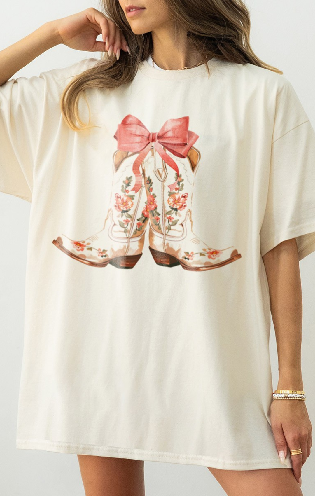 Bow & Boots Floral Tee