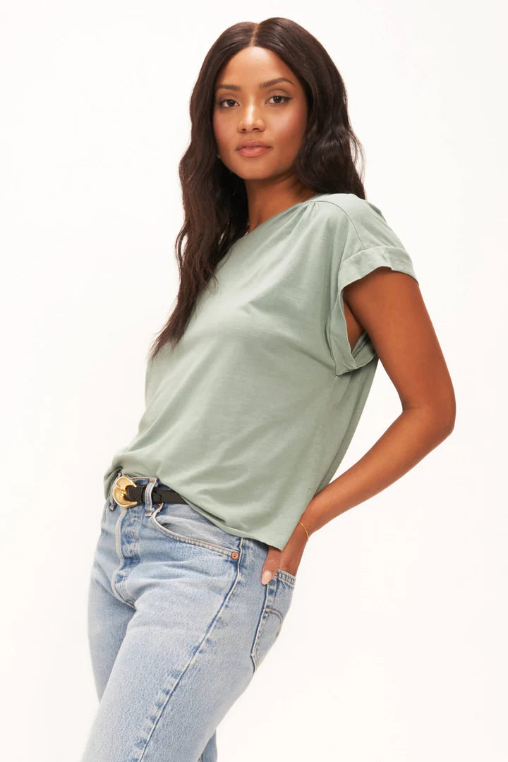 Kiki Ruched Shoulder Washed Tee by Project Social T
