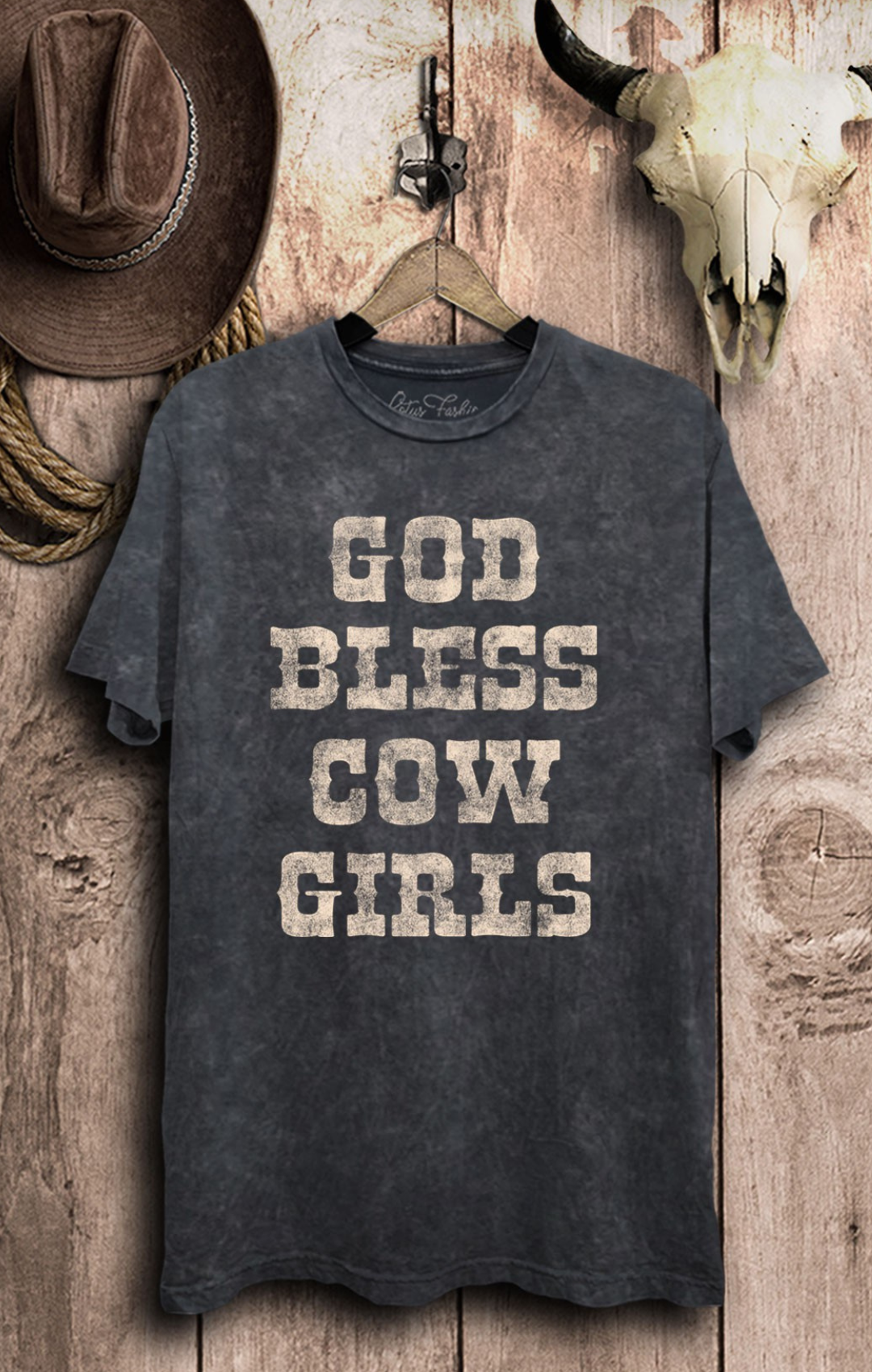 God Bless Cowgirls Mineral Wash Tee